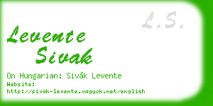 levente sivak business card
